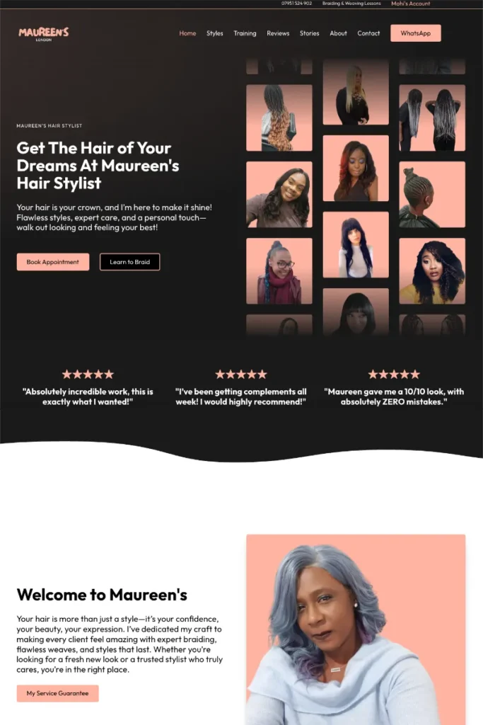 Maureen's Hair Stylist Website
