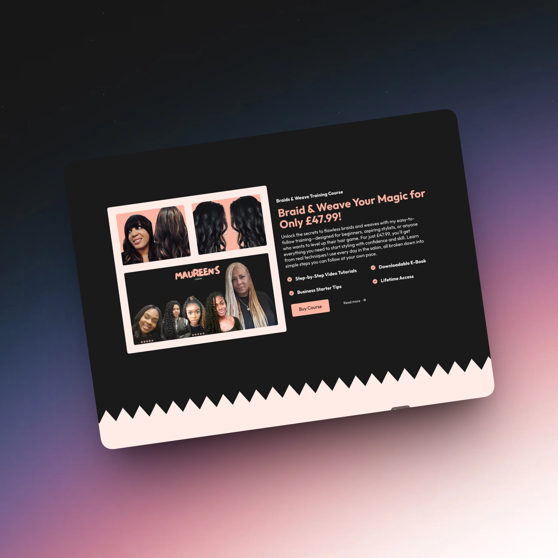 A custom build shown on desktop and mobile