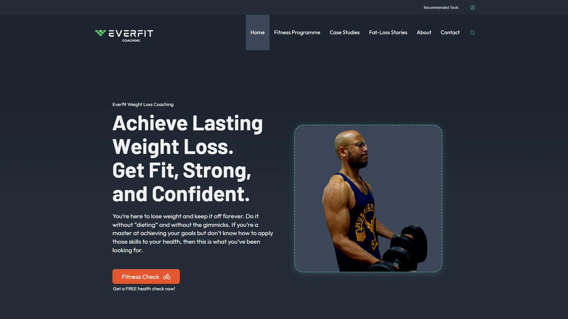 The EverFit Coaching website