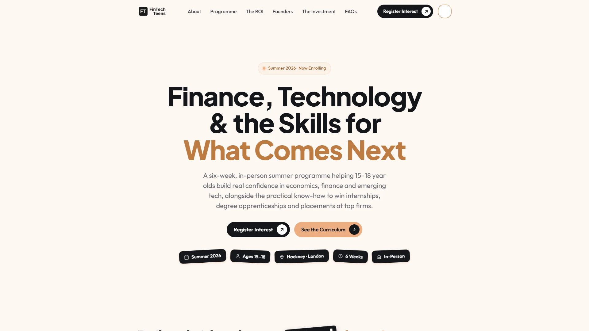 The FinTech Teens website