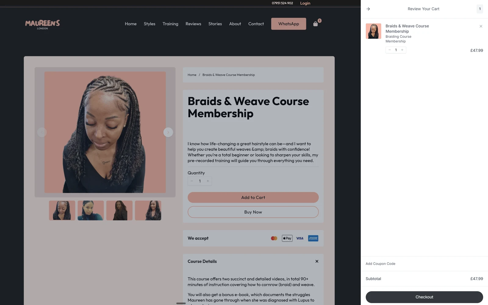 A small course, sold and delivered