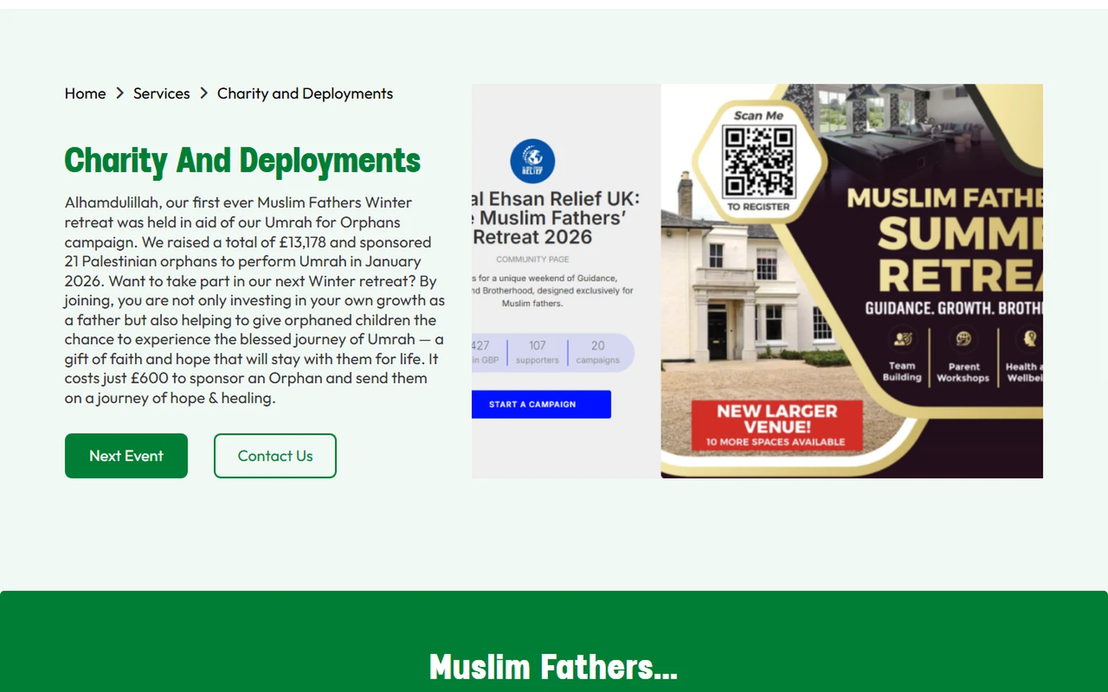 A donation page that makes the case